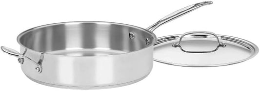 Cuisinart Stainless Steel, 5.5 Quart Sauté Pan w/ Cover, Helper Handle, Chef's Classic, 733-30H