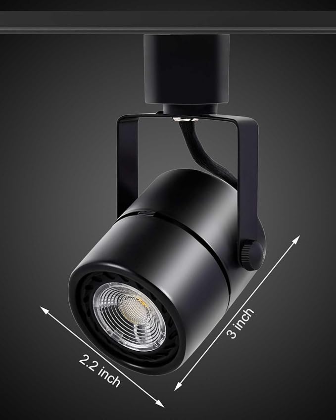 Track Lighting Heads 6.5W 4000K Cool White Dimmable Bright LED Track Lights Fixtures for Accent Retail Kitchen Artwork,120V Linear Track Light H Type-CRI90+ 24° 500lm - 20 Pack (Black)