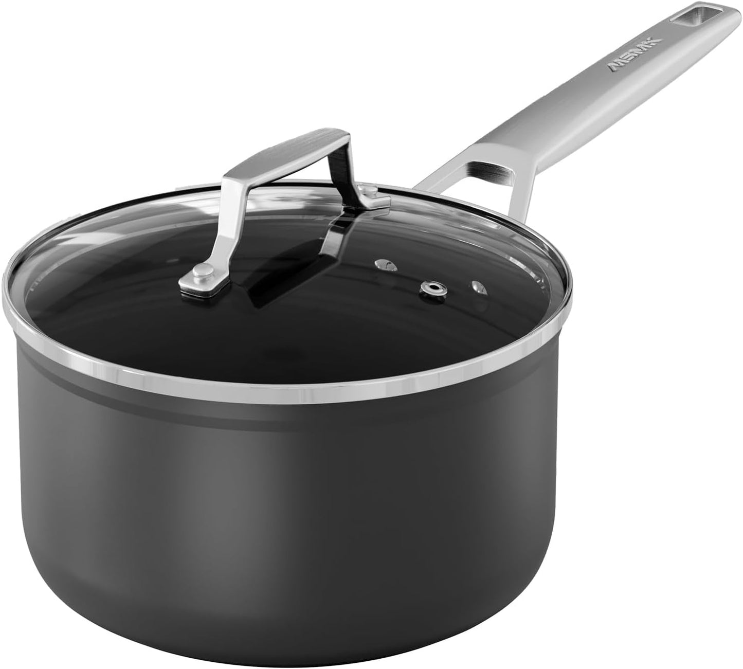 MSMK 2 Quart Saucepan with Lid, Burnt also Nonstick, PFOA Free Non-Toxic, Oven Safe to 700 ℉,Scratch-resistant, Induction Cooking Pot, for Induction, Ceramic and Gas Cooktops