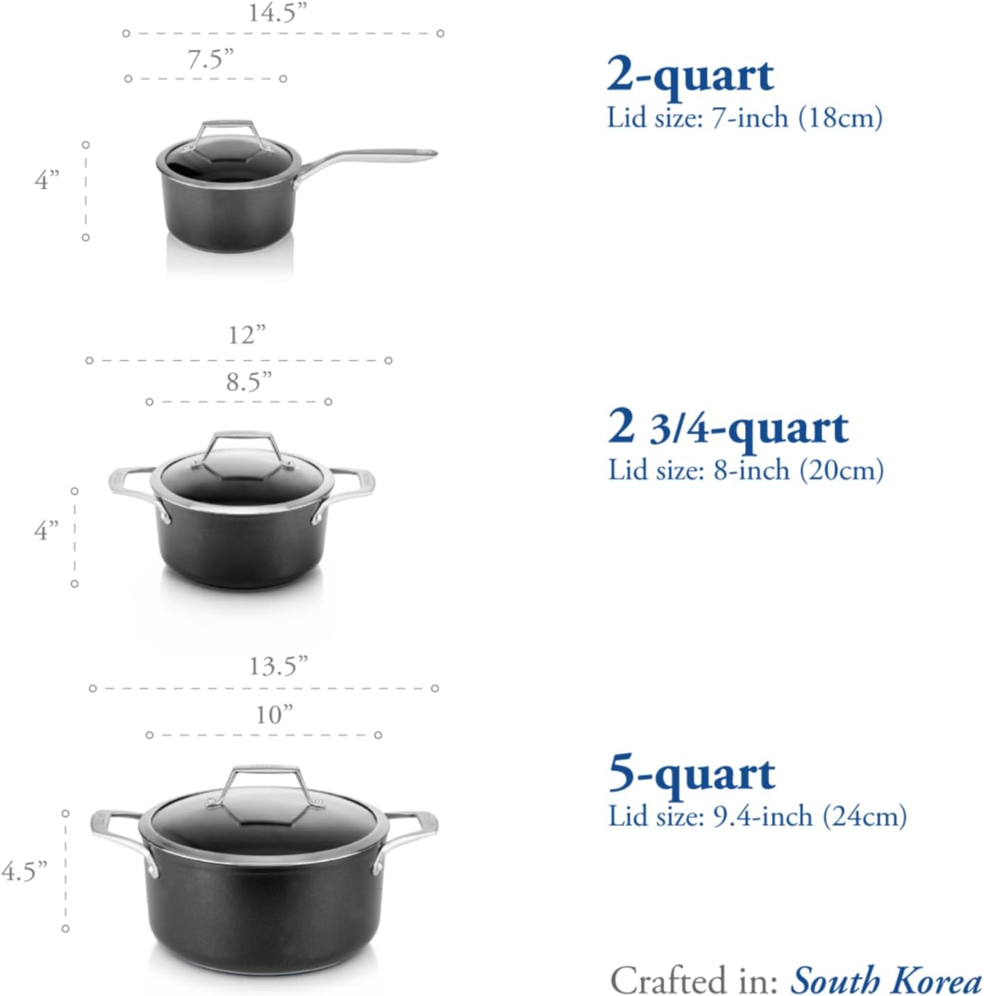 TECHEF - Onyx Collection - 5-quart Soup Pot with Glass Lid, coated with New Teflon Platinum Non-Stick Coating (PFOA Free) (5-quart)