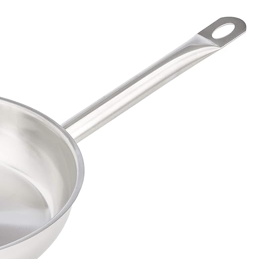 Amazon Basics 3-Piece Stainless Steel Aluminum-Clad Fry Pan Set with 8", 9 1/2", and 12" (Previously AmazonCommercial brand)