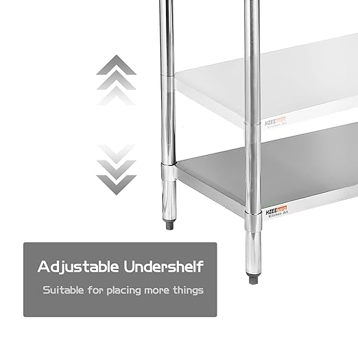 Stainless Steel Table 36x24 inches 3ft for Prep & Work, Heavy Duty Table with Backsplash for Commercial Kitchen, Restaurant, Home, Hotel, Laundry Room,Garage, Workshops