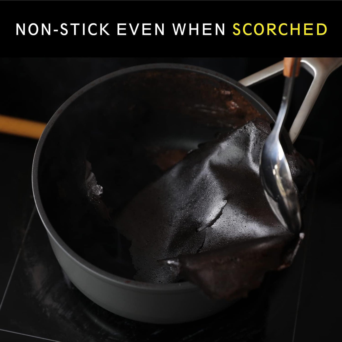 MSMK 2 Quart Saucepan with Lid, Burnt also Nonstick, PFOA Free Non-Toxic, Oven Safe to 700 ℉,Scratch-resistant, Induction Cooking Pot, for Induction, Ceramic and Gas Cooktops