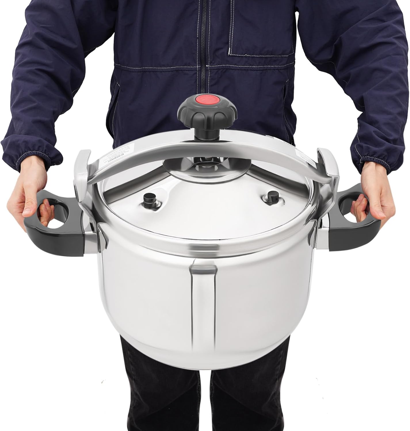 23.2 Quart Pressure Cooker Stainless Steel Pressure Canner, Large Capacity, Commercial Pressure Cooker Clamp On Type, Single Valves for Family or Commercial Use