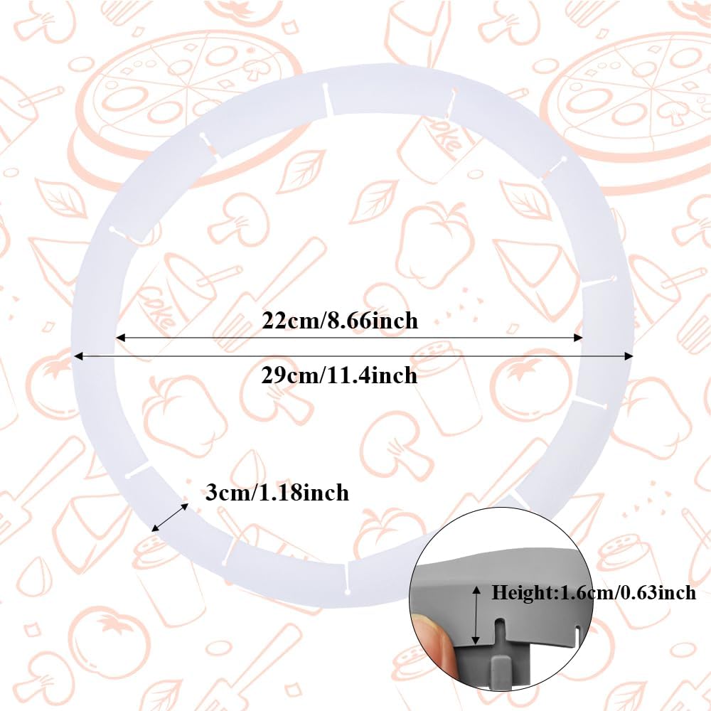 Adjustable Pie Crust Shields, Silicone Baking Protectors, Cover Ring Tools Fits 8-11.4 Inch Pies, Baking Pie Pizza Crust Shield Protector Cover for Edges (Transparent)