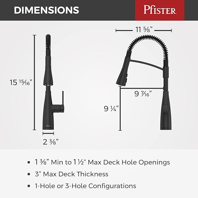 Pfister Kwan Culinary Kitchen Faucet in Matte Black