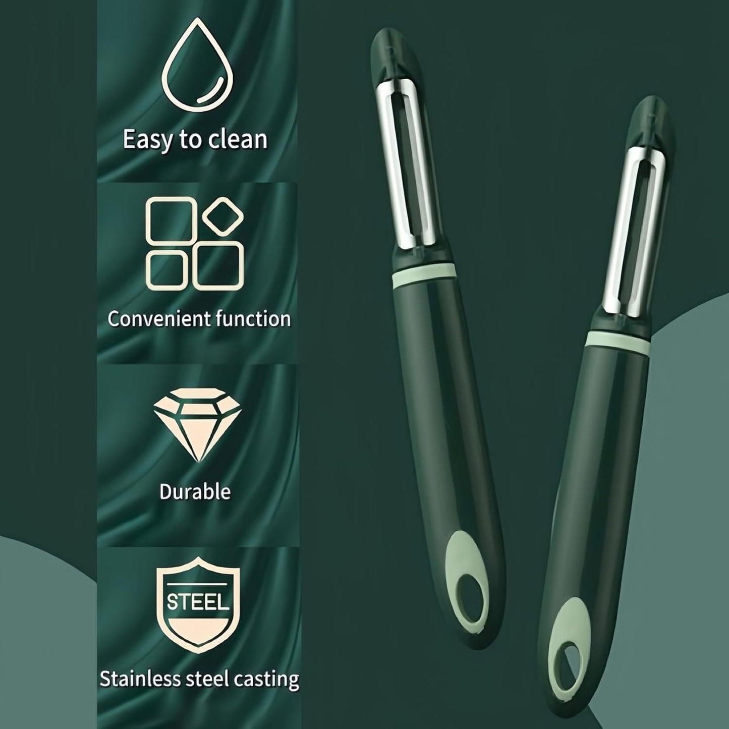 10 Pack Vegetable Potato Peeler for Kitchen,Ergonomic Soft-Touch Handle-Black (Aquamarine, 10 Pack)