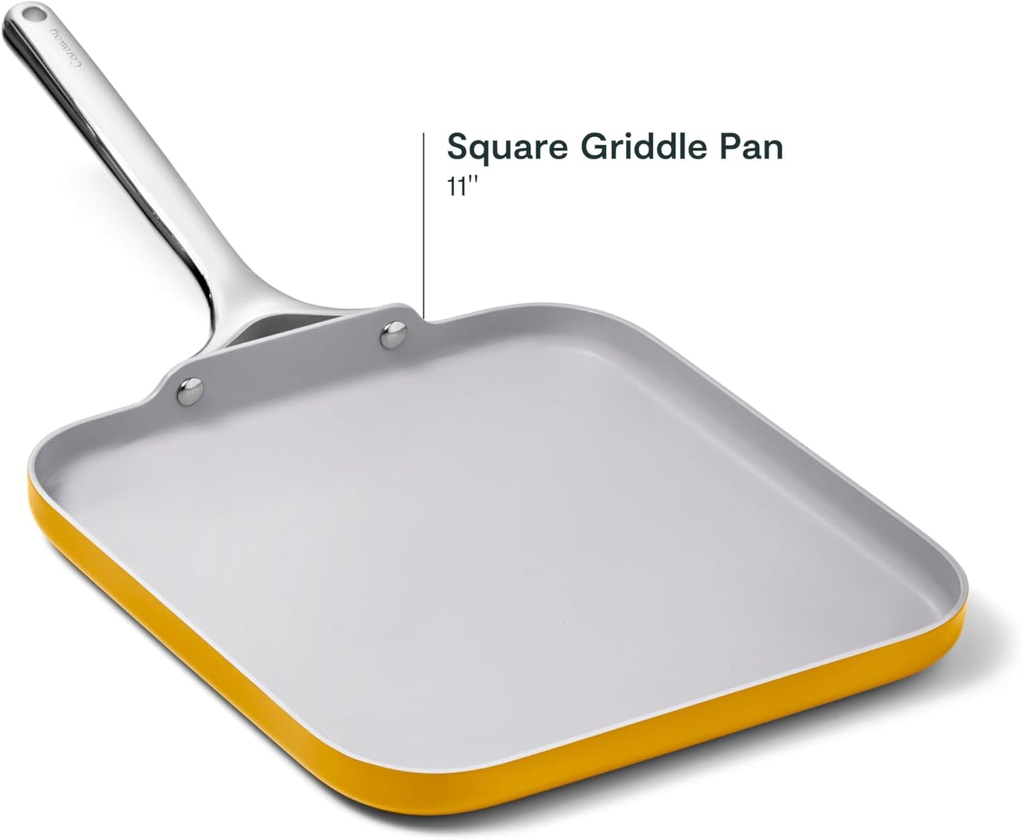 Caraway Square Griddle Pan - 11” Square Pan - Non-Stick Ceramic Coated - Non Toxic, PTFE & PFOA Free - Oven Safe & Compatible with All Stovetops - Marigold
