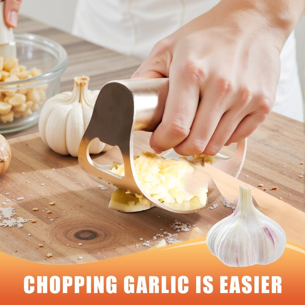 Stainless Steel Garlic Rocker,2025 New Stainless Steel Garlic Press,Garlic Press Rocker,Garlic Cutter (1)