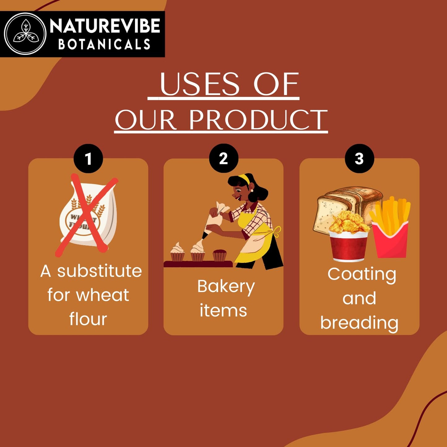 Naturevibe Botanicals Brown Teff Flour 5lb Premium Quality | Used for Baking and as Thickener