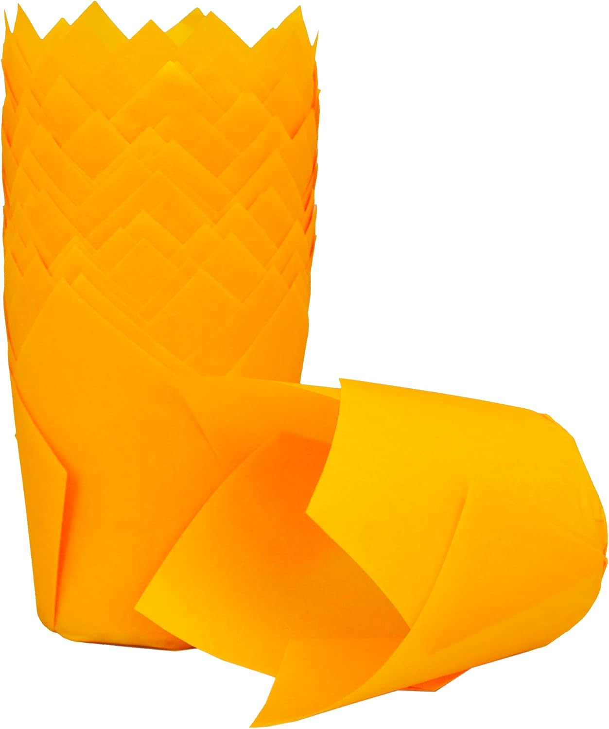 Orange color Large size Tulip Baking Cups 2-1/4"(Base diameter) x 4"(Wall height) Parchment paper baking cupcake Muffin liners, Case of 130 pcs
