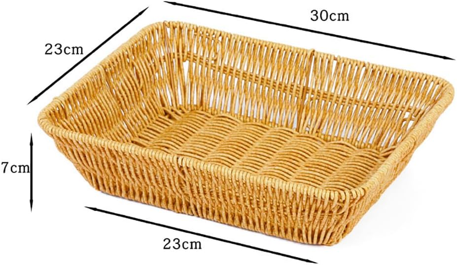 Fruit Baskets Wicker Bread Basket, Woven Tabletop Food Fruit Vegetables Serving, Restaurant Serving Basket,Shape (Rectangular)