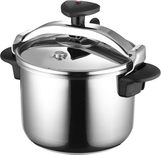 MAGEFESA Star Pressure Cooker, 6.3-Quart, 18/10 Stainless Steel, Works on All Stovetops (Induction Compatible), Safety Lock & 8 PSI Cooking
