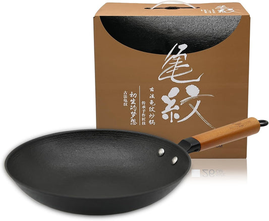 10 inch Omelette Pan, Uncoated ICH Clay Mold Cast Iron Egg Frying Pan with Wood Handle, Preseasoned Lightweight Healthy Small Skillet for All Stoves