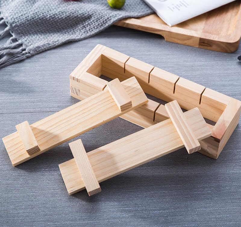 JapanBargain 3130, Wooden Oshizushi Press Maker Rectangular Sushi Press Mold Oshizushihako, 8.5 inch x 2.75 inch, 6 Pack