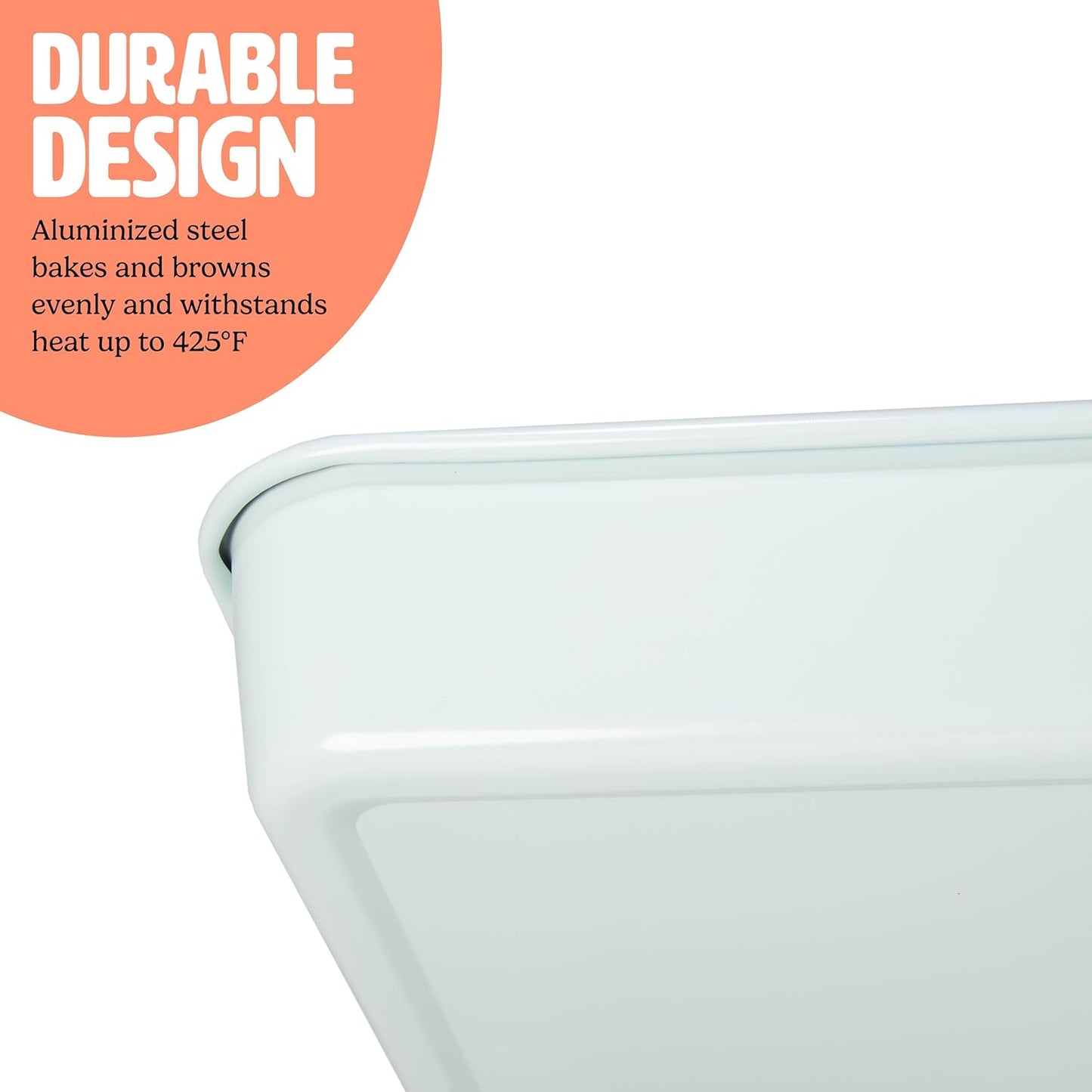 Tasty Clean Ceramic 14-Inch x 10-Inch Roasting Pan, Durable Aluminized Steel for Professional Results, Clean Ceramic Nonstick Coating, Oven Safe to 425°F, Dishwasher Safe, Aqua