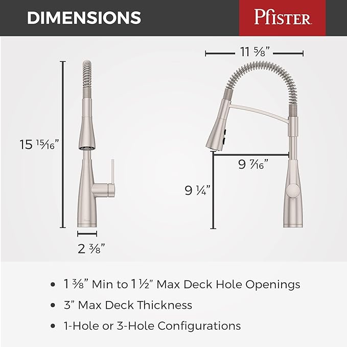 Pfister Kwan Commercial Culinary Kitchen Faucet with Pull Down Sprayer, High Arc, NSF Certified, Spot Defense Stainless Steel Finish, F5297KWCGS