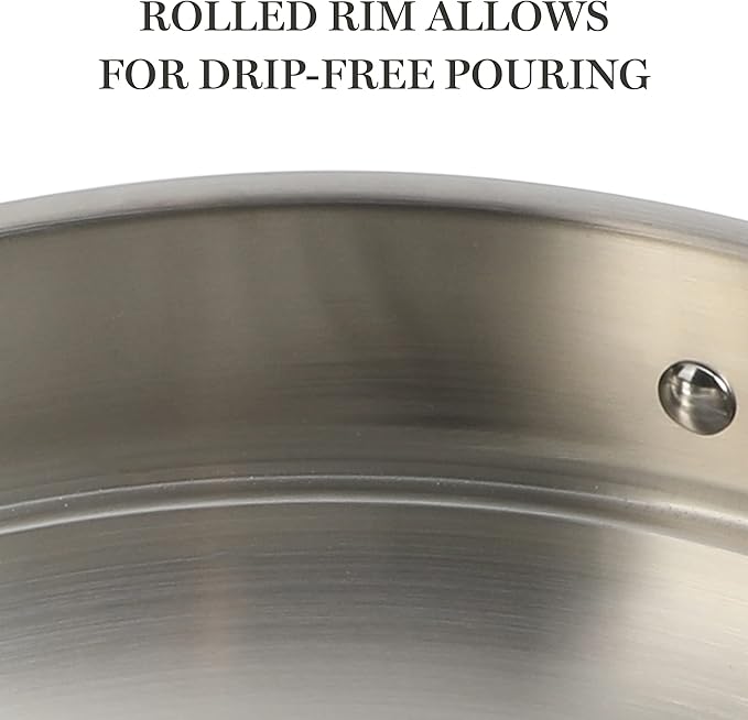 Martha Stewart Castelle 10 Piece 18/8 Stainless Steel Induction Safe Pots and Pans Non-Toxic Triply Bottom Kitchen Cookware Set