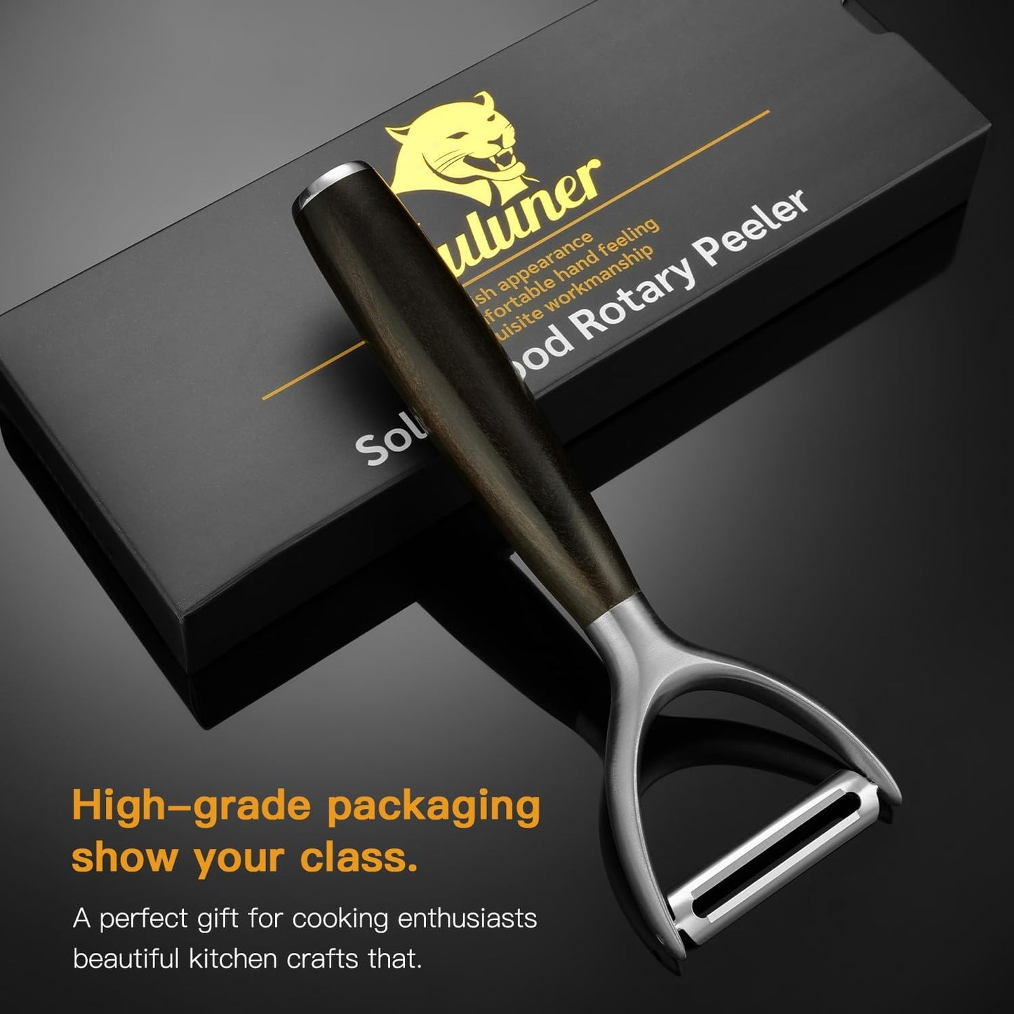 Premium Y Type 304 Stainless Steel Multifunctional Kitchen Peeler Real Wood Handle Ultra Sharp Blade Vegetable Potato Apple(Agarwood)