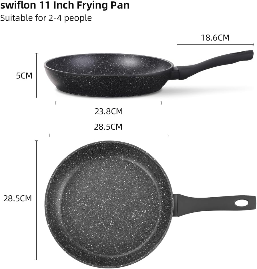 Non Stick Frying Pans,Healthy Stone Cookware,Deep Frying Pan Skillet,Omelette Pan,Nonstick Cooking Egg Pans,PFOA-free Non Toxic Frying Pan (11 Inch)
