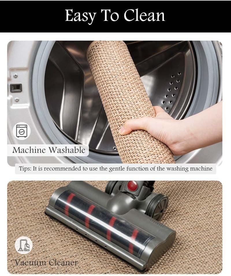 Kitchen Rug Sets and Mats Non Skid Washable, Absorbent Runner Rugs Sets for Kitchen Floor, Front of Sink, Kitchen Mats Set for Floor (Beige,17"x30"+17"x47")