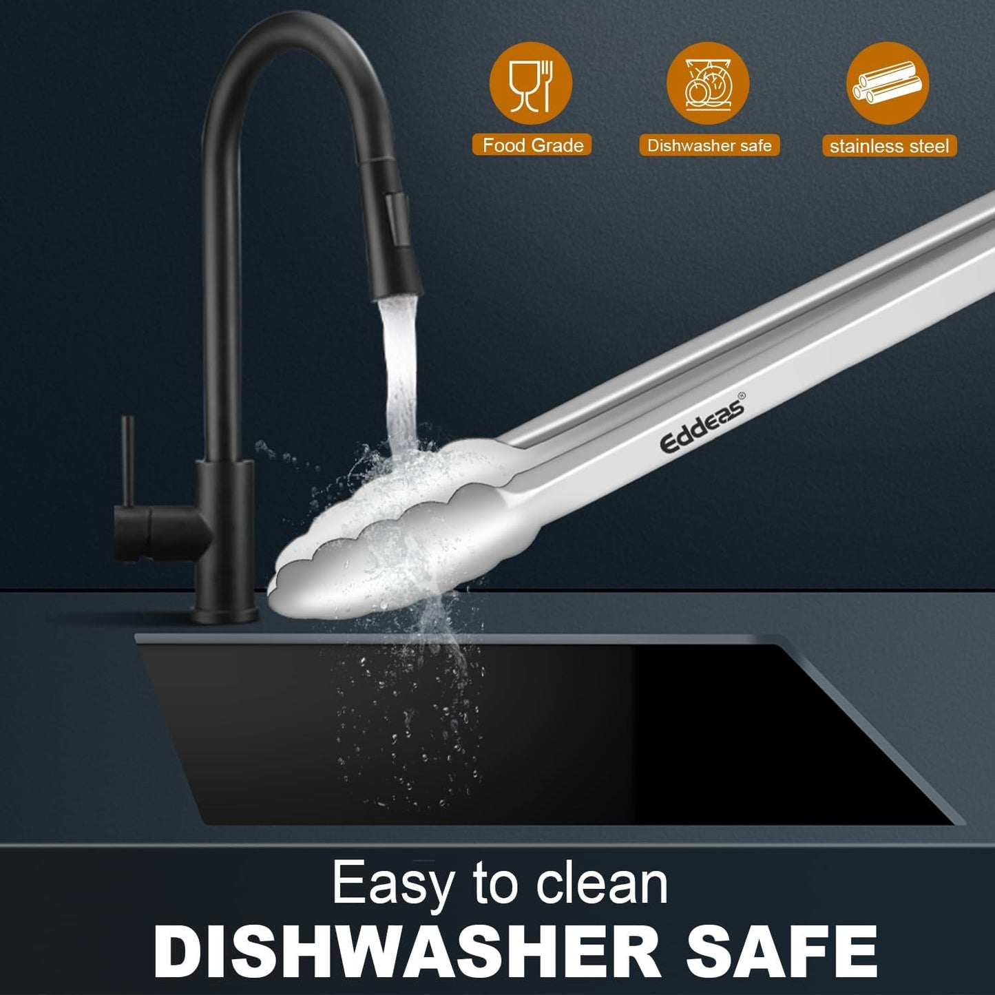 All Metal Tongs For Cooking - Heat Resistant 600 Degrees Stainless Steel Kitchen Tongs, Set of 2-9" & 12 inch, Locking Tongs, For Food,Salad, BBQ, Grilling, Dishwasher safe