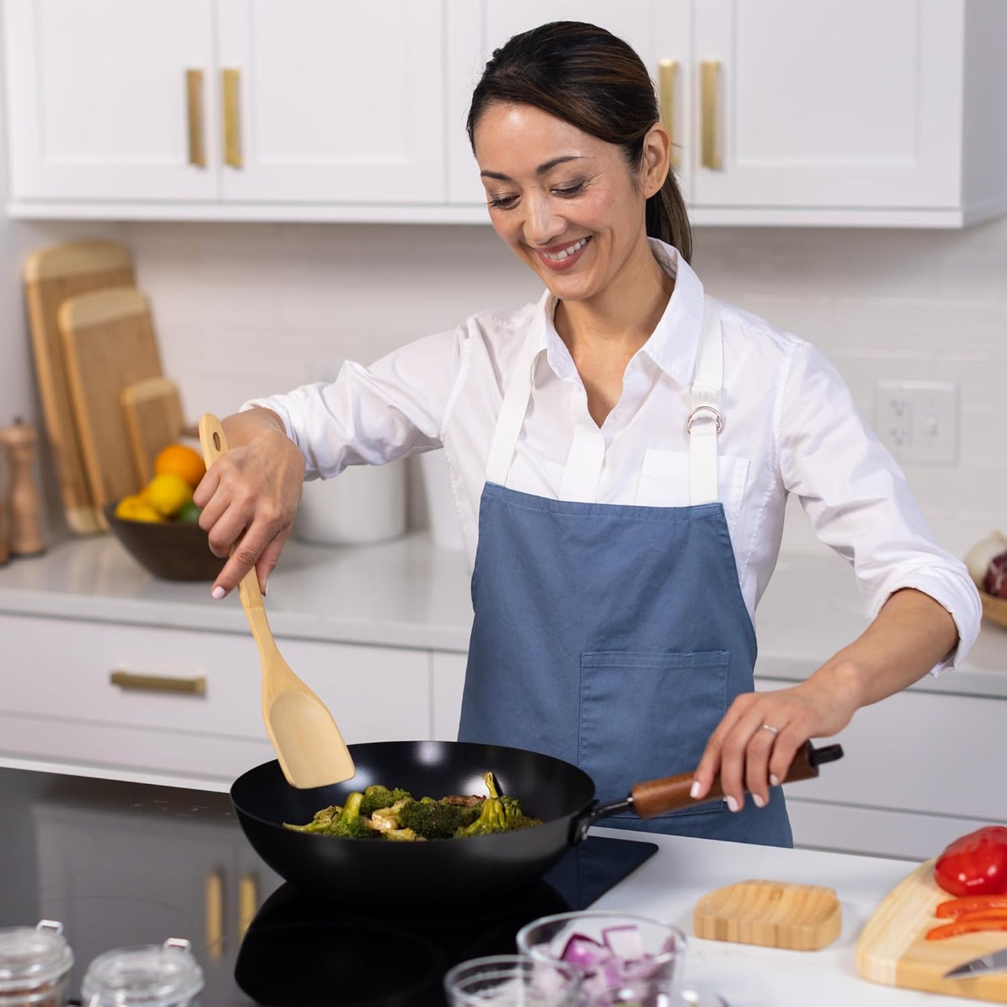 JOYCE CHEN Classic Series 12-Inch Ceramic Nonstick Carbon Steel Stir Fry Pan