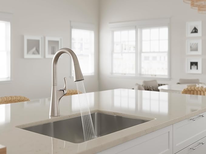 Pfister Talega Kitchen Faucet with Pull Down Sprayer, Single Handle, High Arc, NSF Certified, Spot Defense Stainless Steel Finish, F5297TEGS