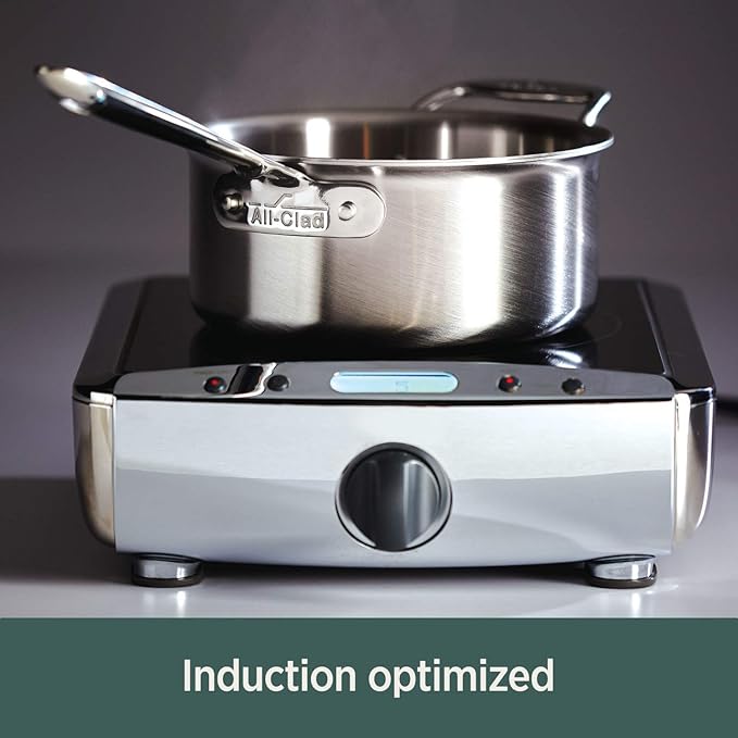 All-Clad D5 Brushed 5 Ply Stainless Steel Cookware Set 10 Piece w/ Frying Pans, Pots and Pans Set, Induction, Oven Broiler Safe 600F, Silver