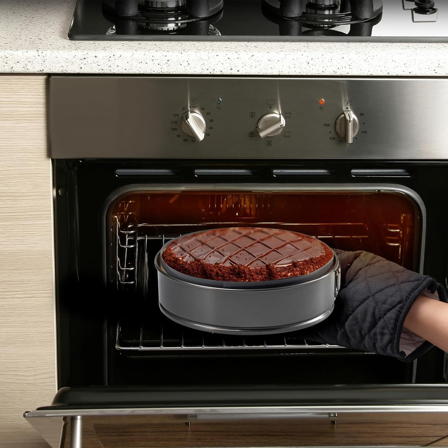 Non Sick Silicone Baking Mat for Springform Pan 9 inch, Prevent cake from Sticking to Bottom and Side, Easy Clean Silicone mat for Cheesecake Pan