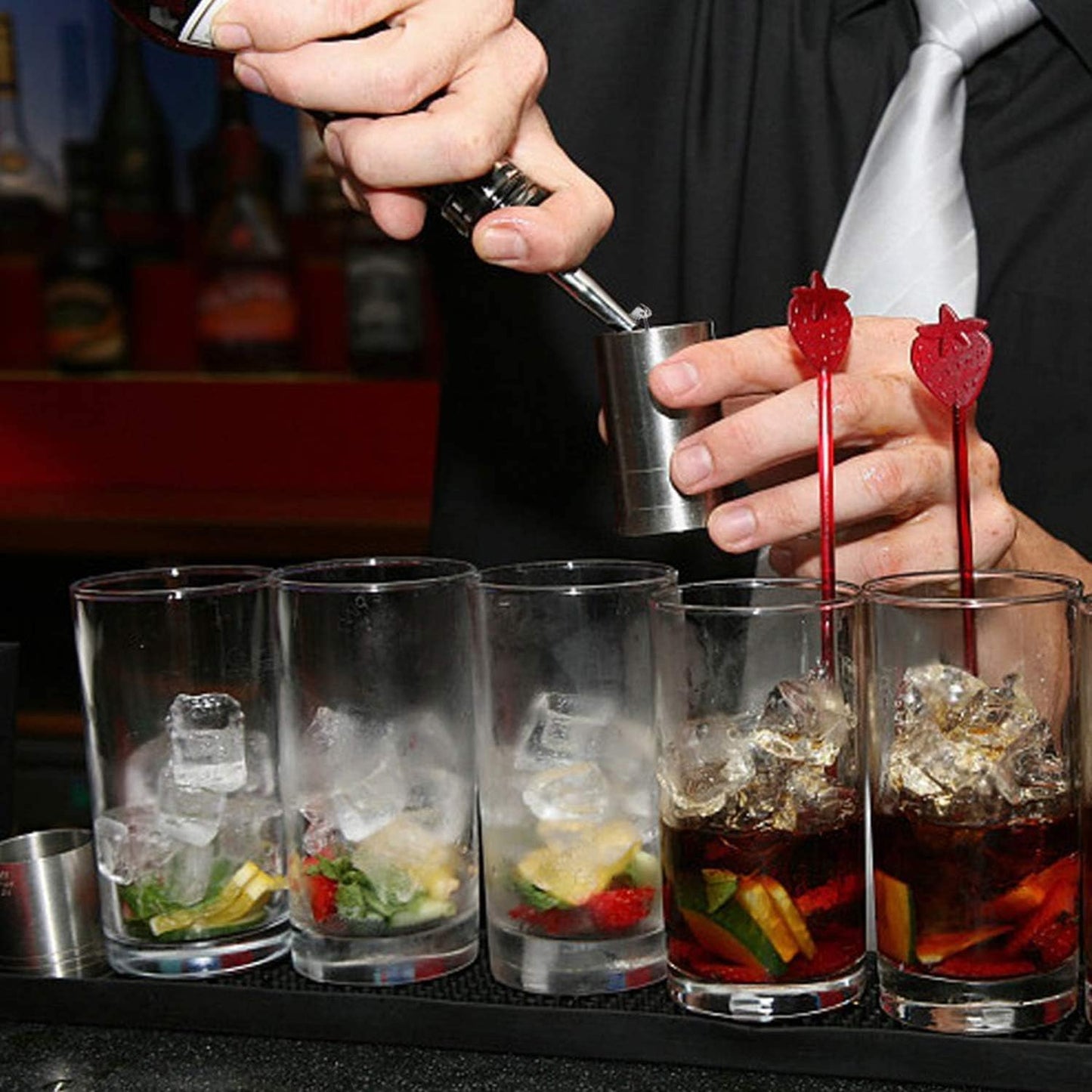 Axe Sickle 6 Pcs Oil Spout Liquor Bottle Pourer Spouts Stainless Steel Speed Pour Spouts for Olive Oil Dispenser Spout for About 3/4" Bottle Mouth, with Flip Top