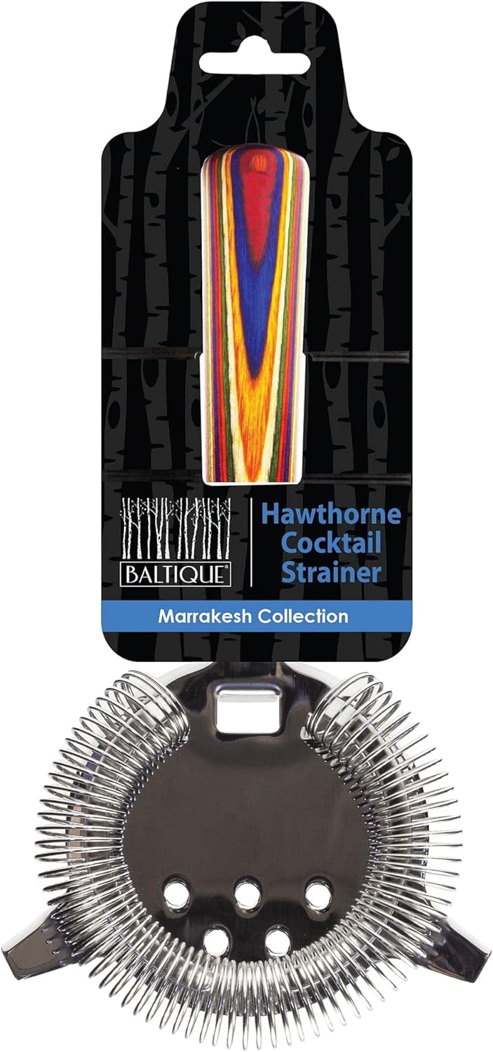 Totally Bamboo Baltique Marrakesh Collection Hawthorne Cocktail Strainer, Stainless Steel Bar Strainer
