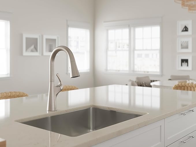 Pfister Talega Kitchen Faucet with Pull Down Sprayer, Single Handle, High Arc, NSF Certified, Spot Defense Stainless Steel Finish, F5297TEGS