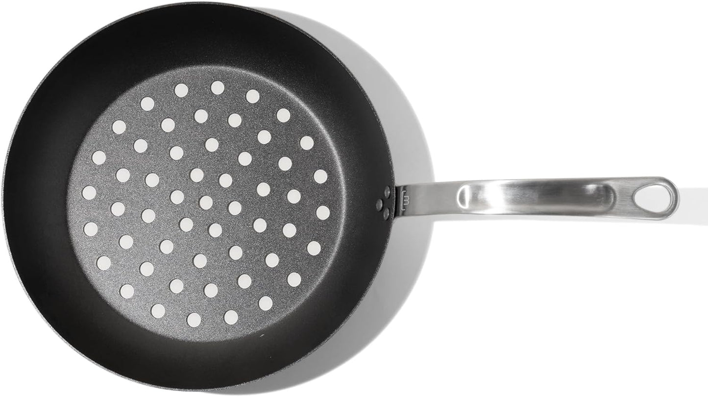 Made In Cookware - 12" Seasoned Carbon Steel Grill Frying Pan - (Like Cast Iron, but Better) - Professional Cookware - Crafted in Sweden