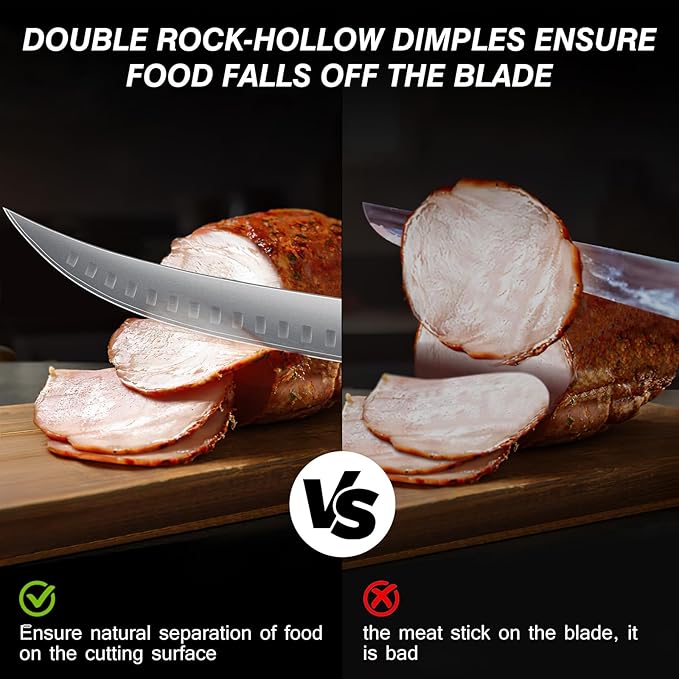 Carving Knife,11.6 Inch Brisket Slicing Knife, Japanese High Carbon Steel Butcher Knives with G10 Handle, Full Tang Ultra Sharp Meat Cleaver for BBQ, Turkey, Roast, Brisket