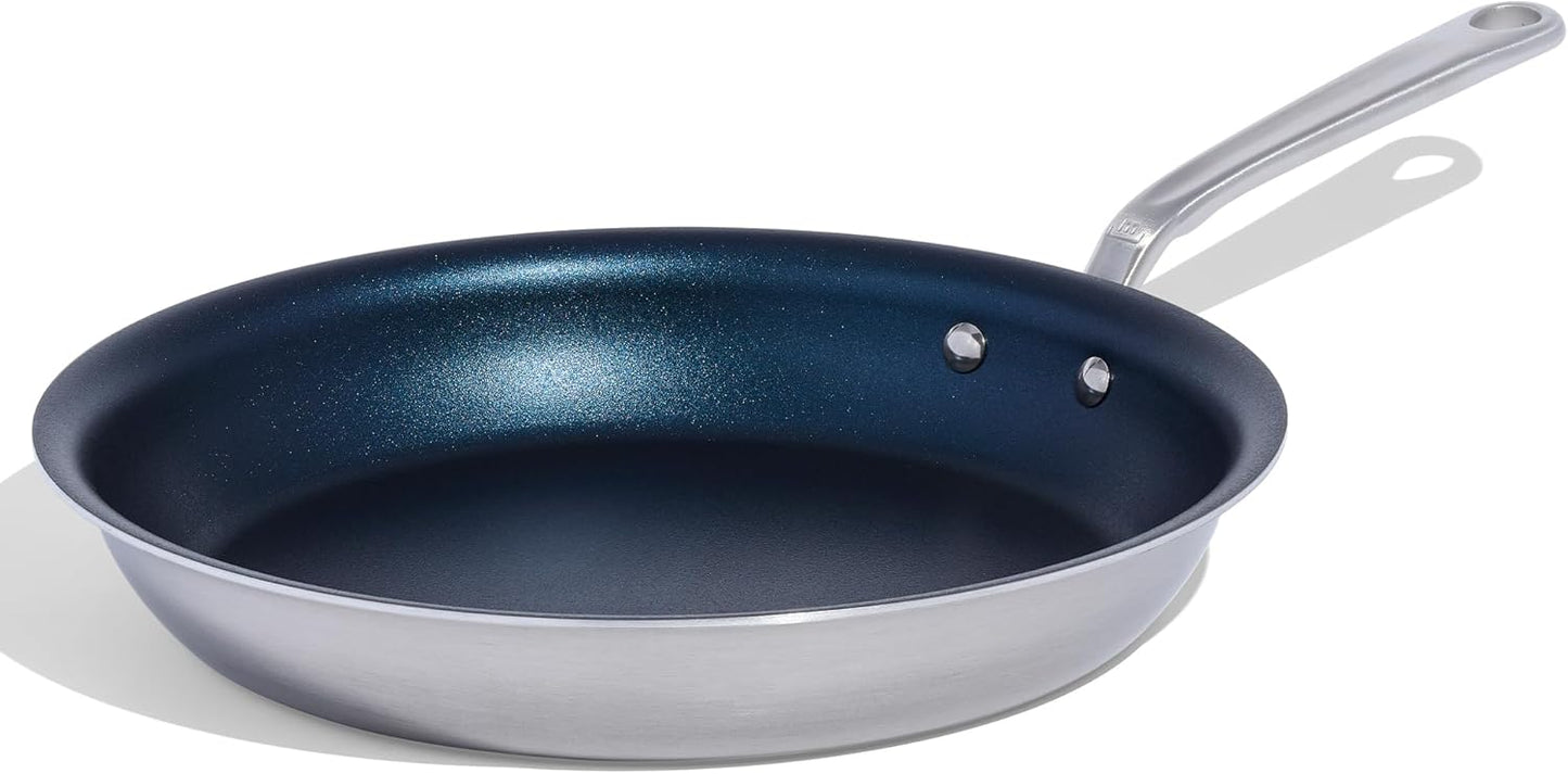 Made In Cookware - 12" Non Stick Frying Pan (Harbour Blue) - 5 Ply Stainless Clad Nonstick - Professional Cookware - Induction Compatible
