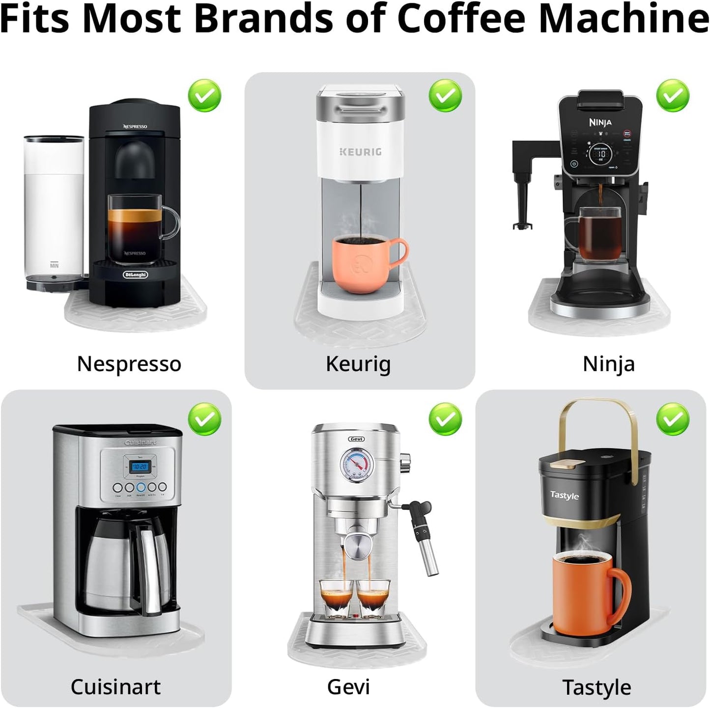 Silicone Coffee Mat,15.8"x 7.8"in Bar Mat for Countertop,Heat-Resistant,Non-Slip,Leak-Proof,Fit for Coffee Maker/Espresso Machine-Translucent