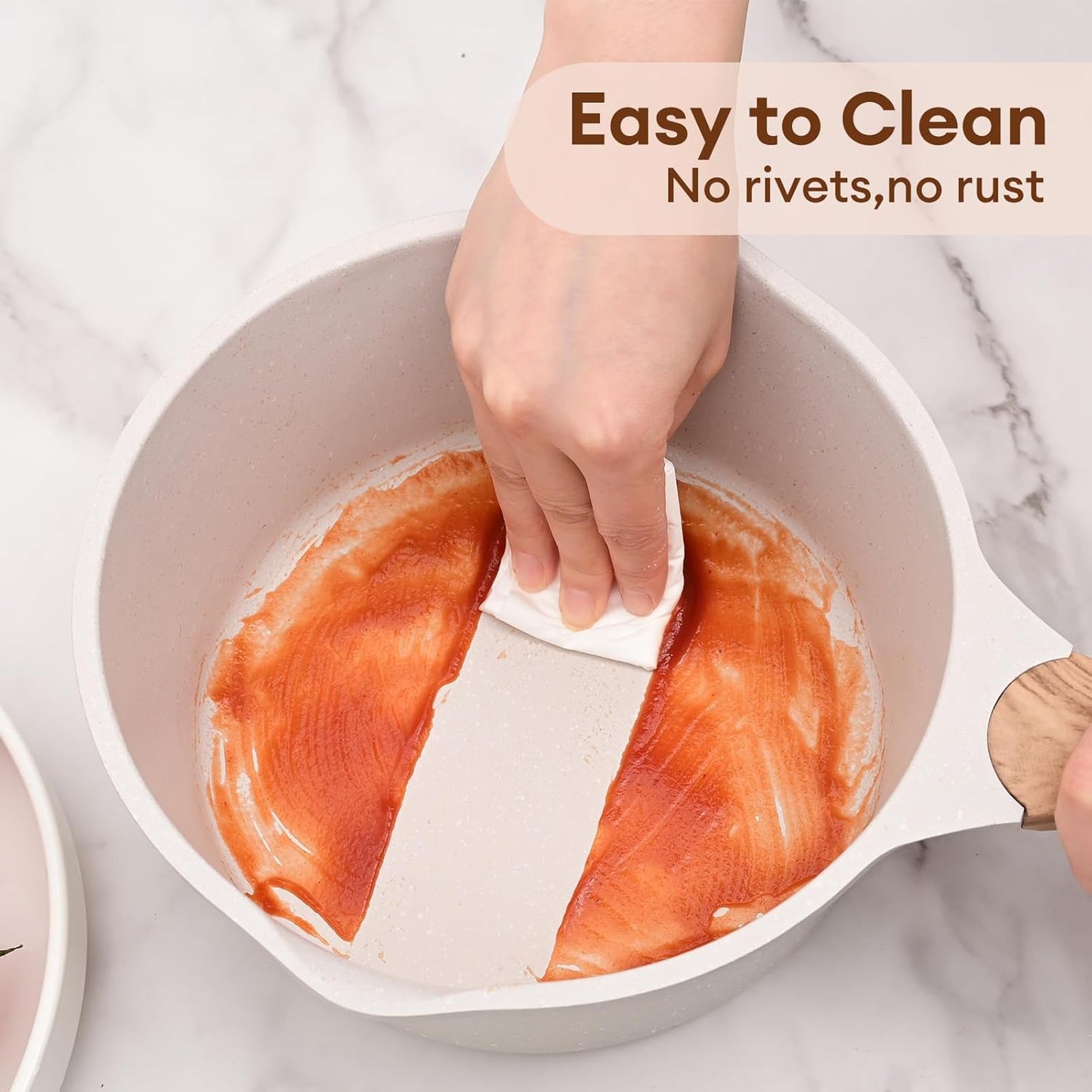 JEETEE 2.5 Quart Saucepan with Steamer Basket, Small Sauce Pot with Lid,Nonstick Coating with Pour Spout, Induction Compatible Cookware Sauce Pan for Cooking, PFOA/PFOS Free