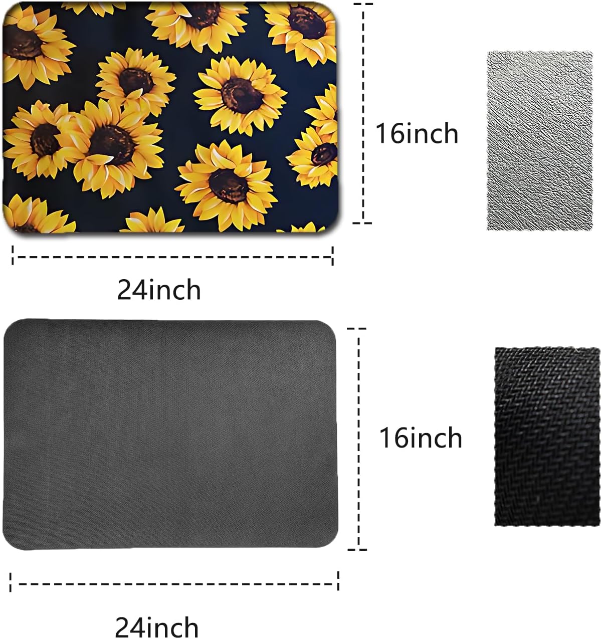 Dish Drying Mat Foldable Fall Kitchen Drying Mat Absorbent Sink Mat Multi-Purpose Coffee Pad Easy To Clean,Kitchen Gadgets,sunflower decor(sunflower) (16inches*20inches)
