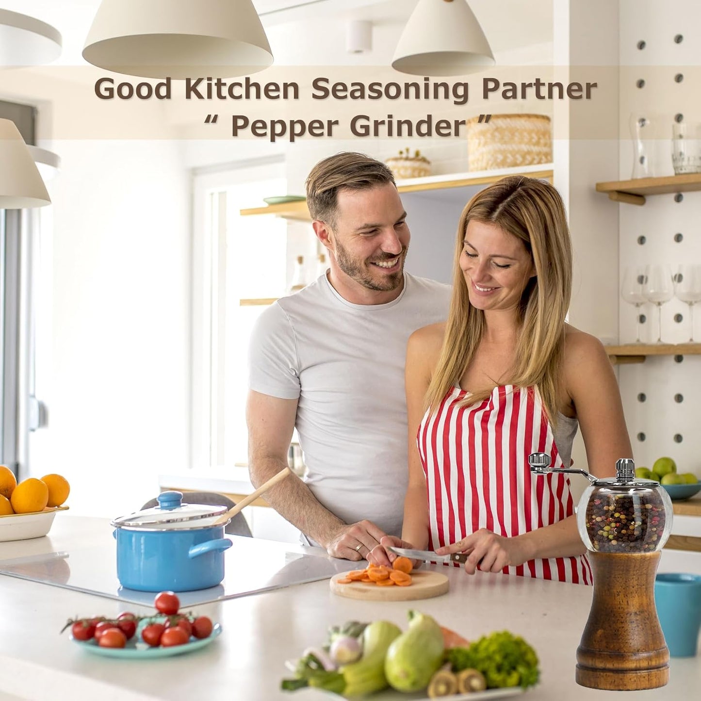 Salt and Pepper Grinder Set, Pepper Mills Classical Roast Black Wooden Manual Pepper Grinder Set Metal Hand Shake Sea Salt Mill, Ceramic Core Grinding Enjoy Fresh Ground Pepper Sea Salts Spices