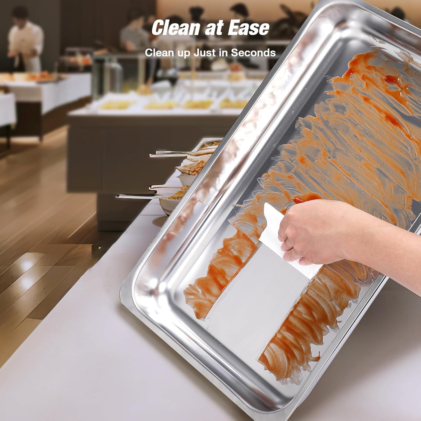 Chafing Dishes for Buffet 9QT 2 Pack, Easy Assembly, Food-Grade Stainless Steel Chafers for Catering w/Rolled Edge Design, Foldable Frame, for Party, Banquet (Full Size Food Pan)