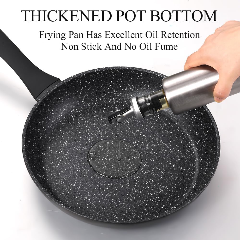 Non Stick Frying Pans,Healthy Stone Cookware,Deep Frying Pan Skillet,Omelette Pan,Egg Pans Nonstick,PFOA-free Non Toxic Frying Pan (8 Inch)
