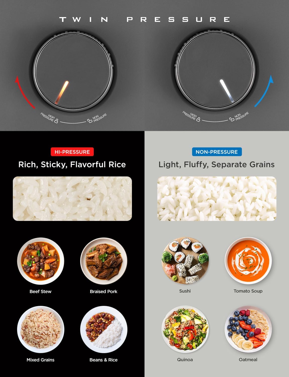 CUCKOO CRP-ST0609FG 6-Cup (Uncooked) / 12-Cup (Cooked) Twin Pressure Rice Cooker & Warmer with Nonstick Inner Pot, 16 Menu Options, 3 Voice Guide, Auto Clean (Gray)