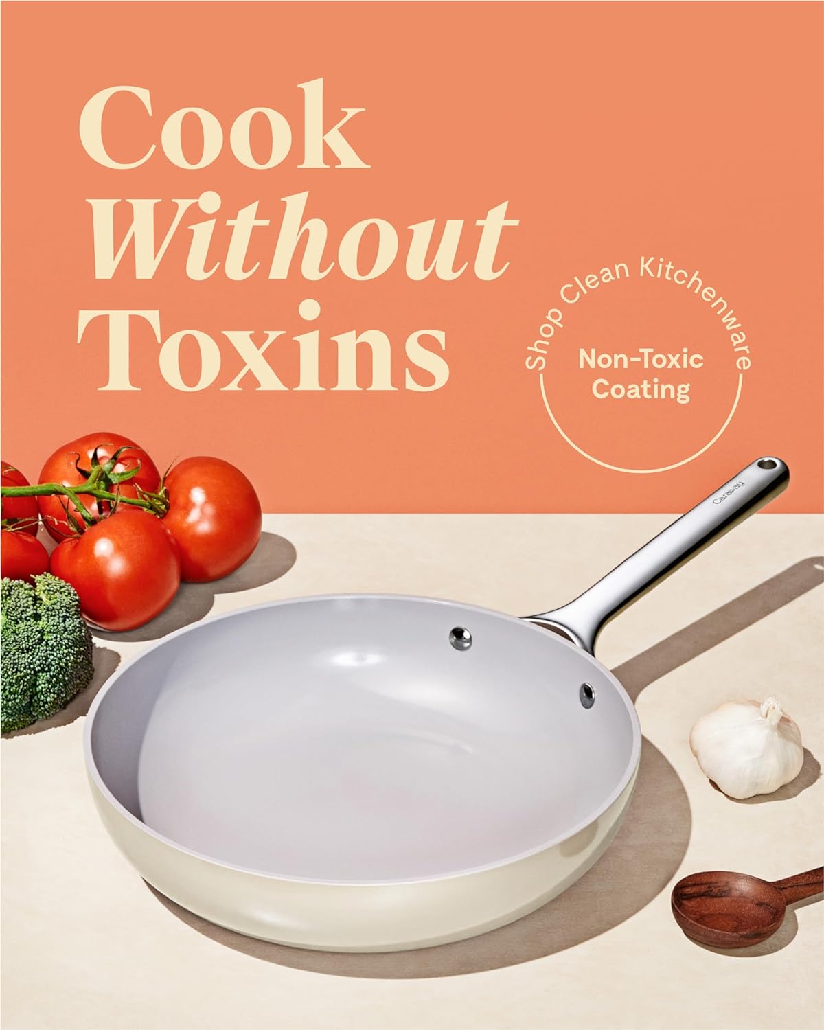 Caraway Nonstick Ceramic Mini Fry Pan (1.05 qt, 8") - Non Toxic, PTFE & PFOA Free - Oven Safe & Compatible with All Stovetops (Gas, Electric & Induction) - White