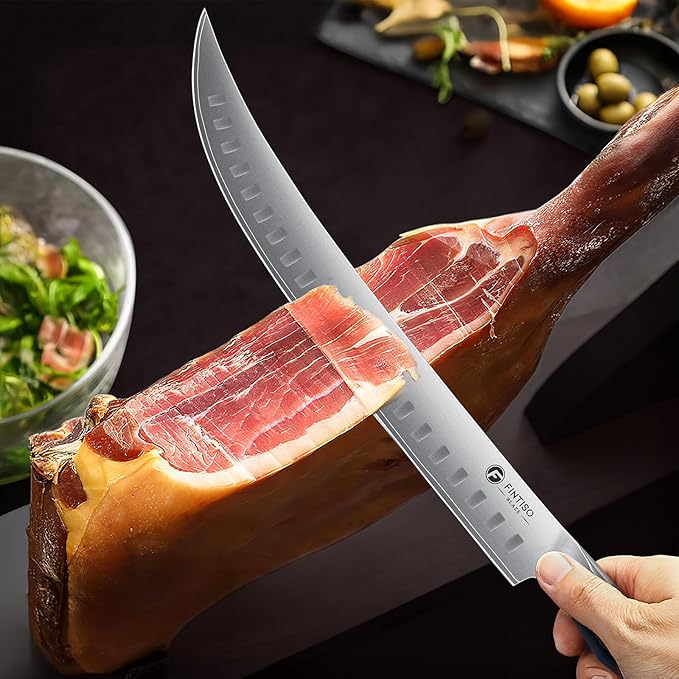 Carving Knife,11.6 Inch Brisket Slicing Knife, Japanese High Carbon Steel Butcher Knives with G10 Handle, Full Tang Ultra Sharp Meat Cleaver for BBQ, Turkey, Roast, Brisket