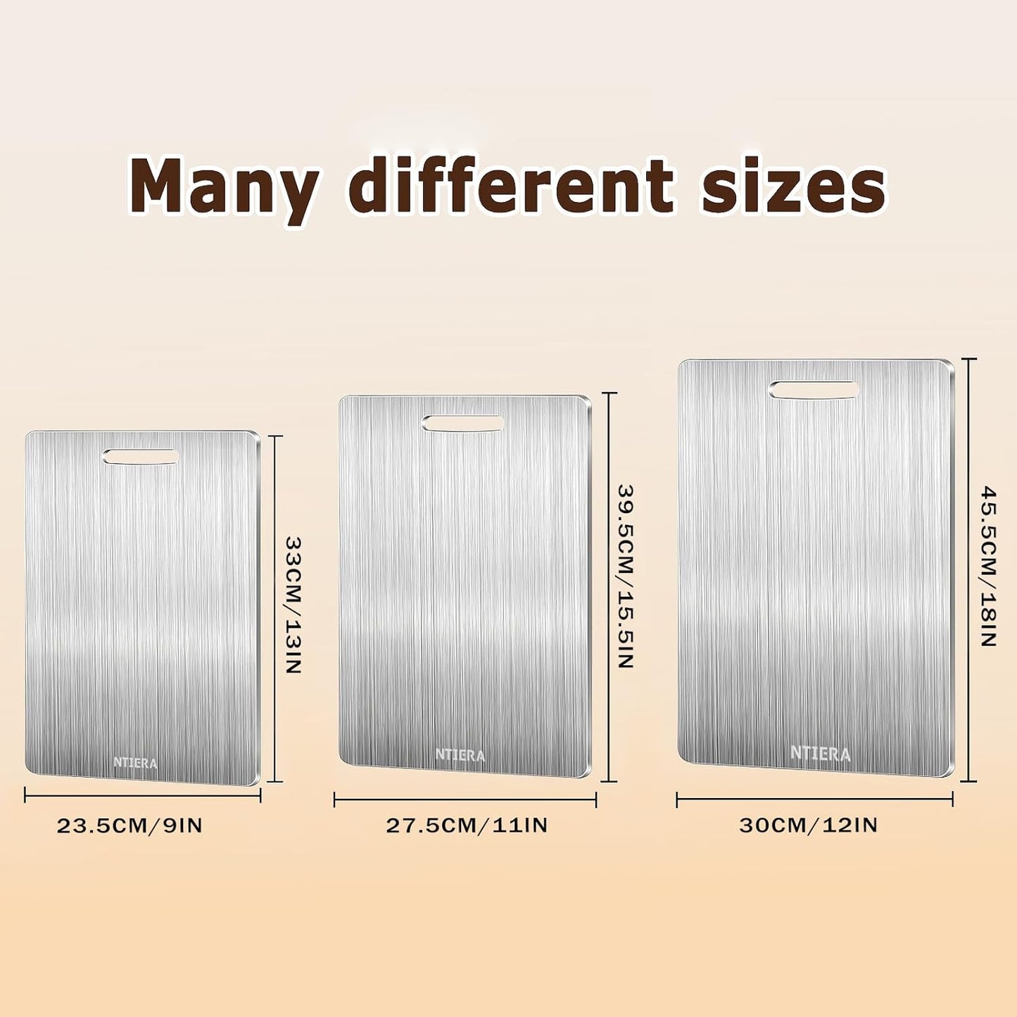 New Titanium Cutting Board-Stainless Steel Cutting Boards for kitchen,Double-Sided Food Grade Non Toxic Cutting Board,Chopping Boards Necessities for Home Outdoor Camping Meal Prep,Easy to Clean (S)