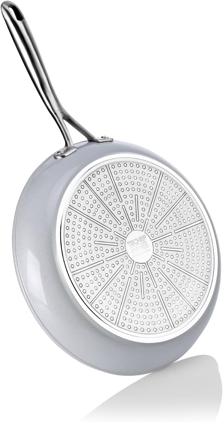 TECHEF - CeraTerra Ceramic Nonstick Frying Pan Skillet, (PTFE, PFAS, and PFOA Free), Dishwasher Oven Safe, Stainless Steel Handle, Induction-Ready, Made in Korea (12-in)