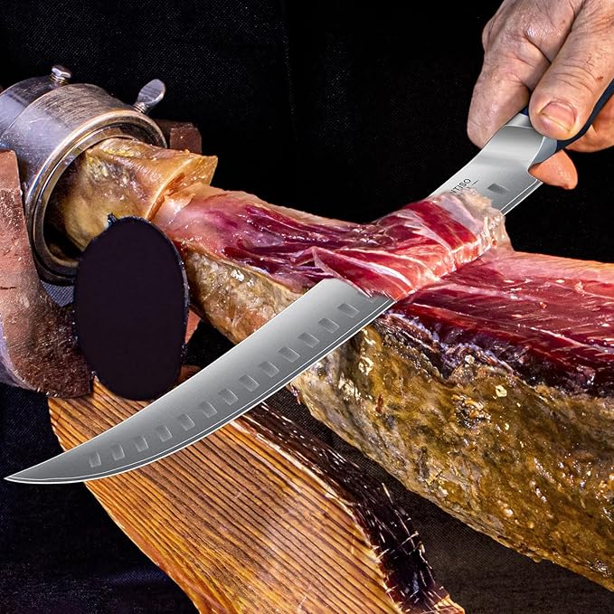 Carving Knife,11.6 Inch Brisket Slicing Knife, Japanese High Carbon Steel Butcher Knives with G10 Handle, Full Tang Ultra Sharp Meat Cleaver for BBQ, Turkey, Roast, Brisket