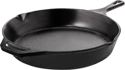 Utopia Kitchen Cast Iron Frying Pan 10.25 Inch, Cast Iron Chefs Pan, Pre Seasoned Skillet, Safe Grill Cookware for Indoor & Outdoor Use, Black