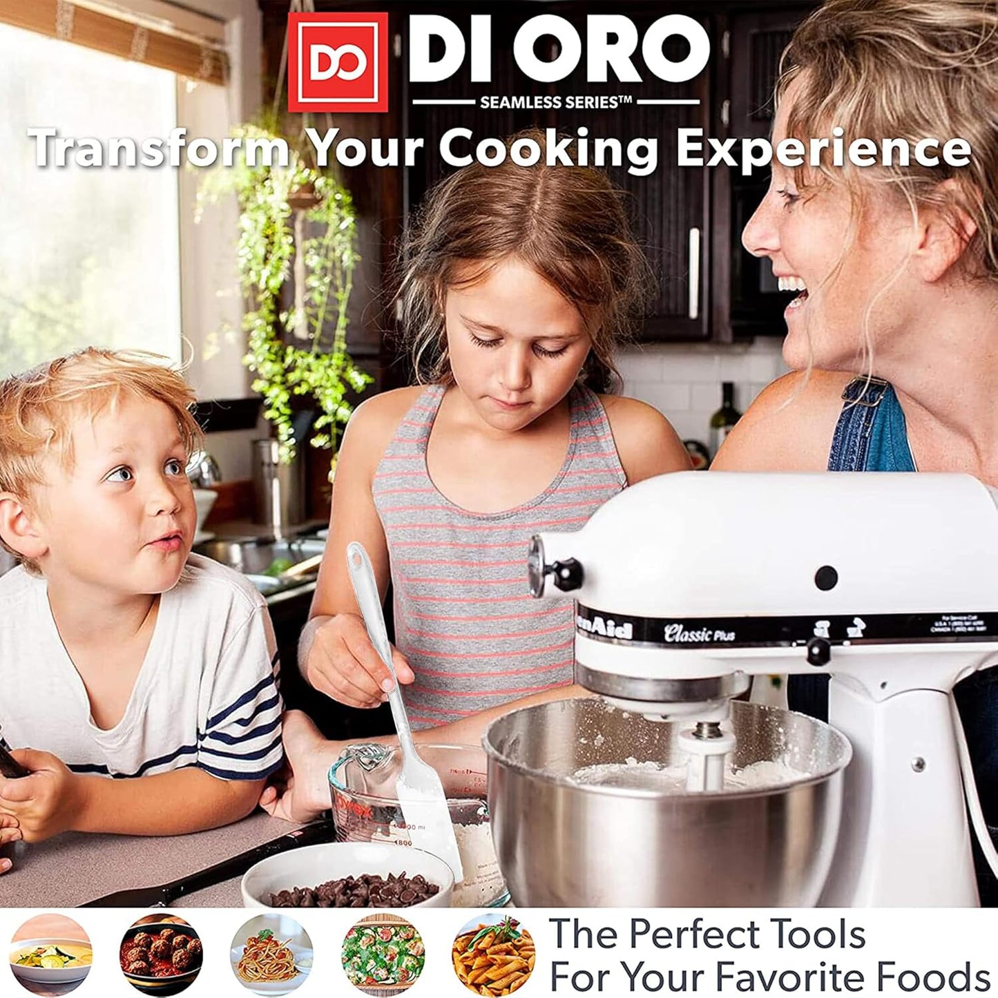 DI ORO Silicone Spatula Set - Rubber Kitchen Spatulas for Baking, Cooking, & Mixing - 600°F Heat-Resistant & BPA Free Silicone Scraper Spatulas for Nonstick Cookware - Dishwasher Safe (5pc, Stone)